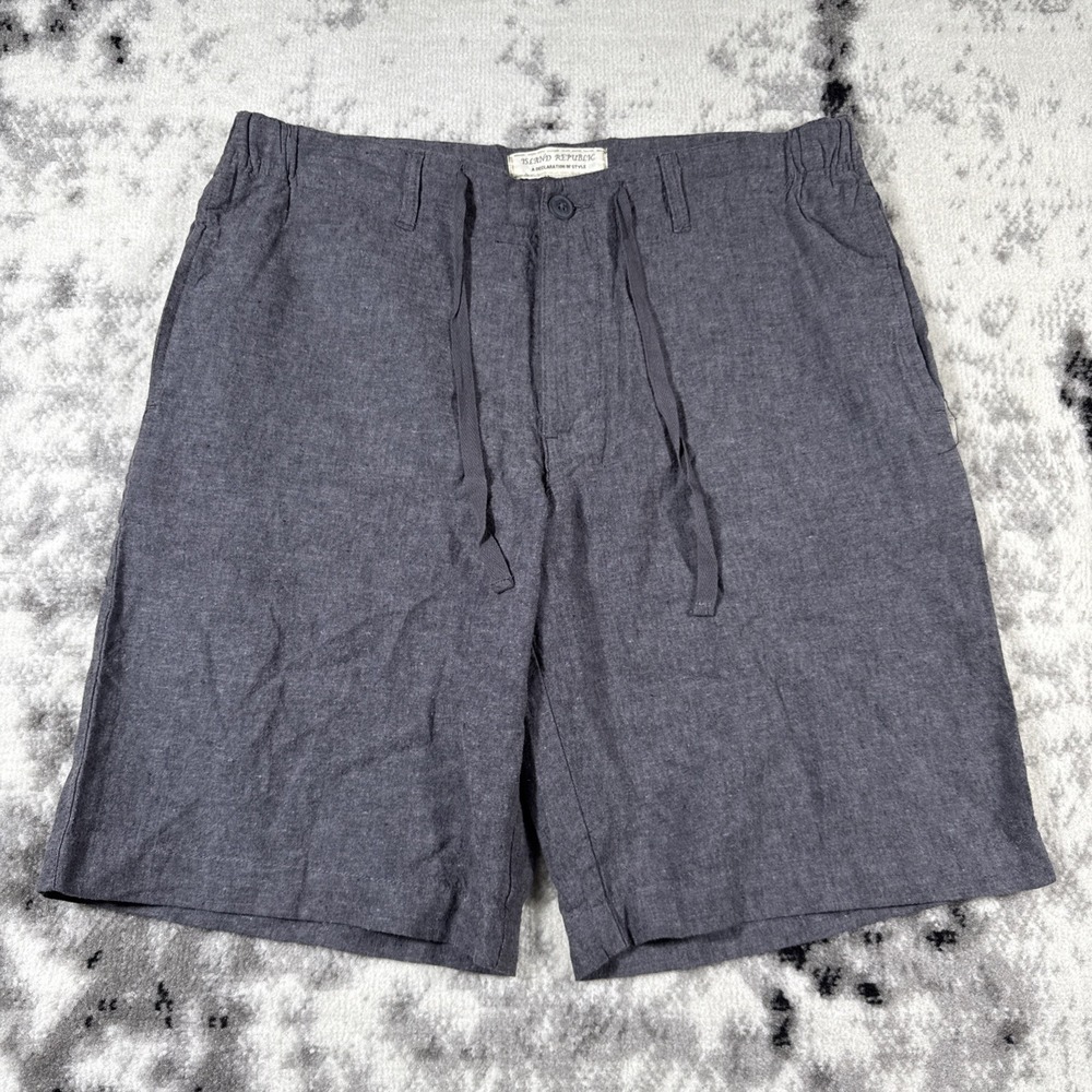 Island Republic Shorts Mens Size Medium‎ Gray Drawstring Linen Blend Summer